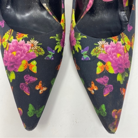 BCBGirls Floral Butterfly Spike Heels Size 8 Pointed Toe Barbiecore - Picture 3 of 9